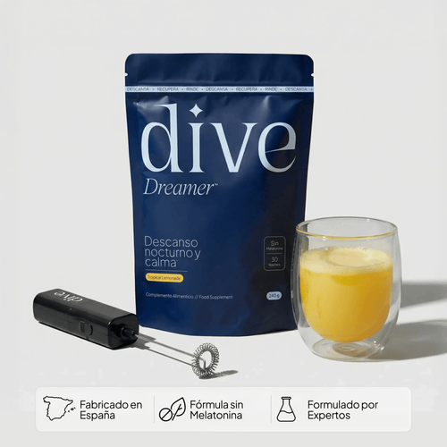 Dive Dreamer, suplemento para dormir con magnesio bisglicinato, glicina y L-teanina - Dive Longevity